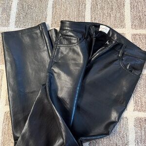 Aritzia Wilfred Black Leather Pants
